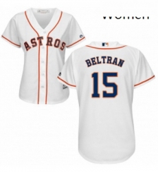 Womens Majestic Houston Astros 15 Carlos Beltran Replica White Home Cool Base MLB Jersey