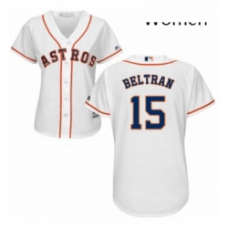 Womens Majestic Houston Astros 15 Carlos Beltran Replica White Home Cool Base MLB Jersey