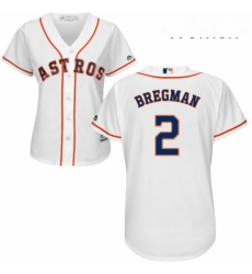 Womens Majestic Houston Astros 2 Alex Bregman Authentic White Home Cool Base MLB Jersey