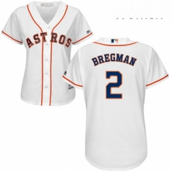 Womens Majestic Houston Astros 2 Alex Bregman Authentic White Home Cool Base MLB Jersey