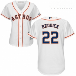Womens Majestic Houston Astros 22 Josh Reddick Authentic White Home Cool Base MLB Jersey