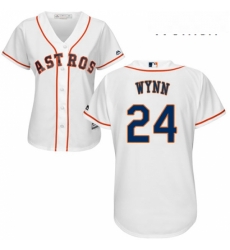 Womens Majestic Houston Astros 24 Jimmy Wynn Authentic White Home Cool Base MLB Jersey 