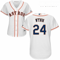 Womens Majestic Houston Astros 24 Jimmy Wynn Authentic White Home Cool Base MLB Jersey 