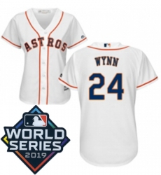 Womens Majestic Houston Astros 24 Jimmy Wynn White Home Cool Base Sitched 2019 World Series Patch jersey