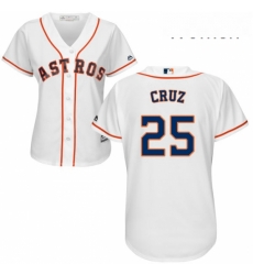 Womens Majestic Houston Astros 25 Jose Cruz Authentic White Home Cool Base MLB Jersey
