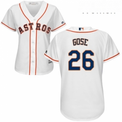 Womens Majestic Houston Astros 26 Anthony Gose Replica White Home Cool Base MLB Jersey 