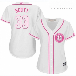 Womens Majestic Houston Astros 33 Mike Scott Authentic White Fashion Cool Base MLB Jersey