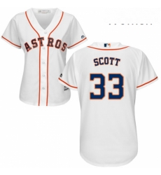 Womens Majestic Houston Astros 33 Mike Scott Replica White Home Cool Base MLB Jersey