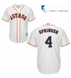 Womens Majestic Houston Astros 4 George Springer Replica White Home Cool Base MLB Jersey