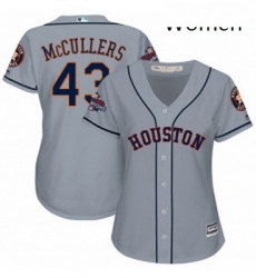 Womens Majestic Houston Astros 43 Lance McCullers Authentic Grey Road 2017 World Series Champions Cool Base MLB Jersey