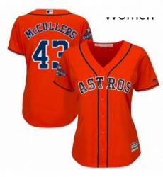 Womens Majestic Houston Astros 43 Lance McCullers Authentic Orange Alternate 2017 World Series Champions Cool Base MLB Jersey
