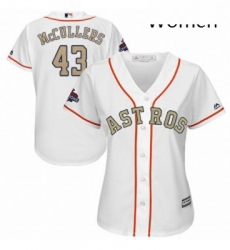Womens Majestic Houston Astros 43 Lance McCullers Authentic White 2018 Gold Program Cool Base MLB Jersey