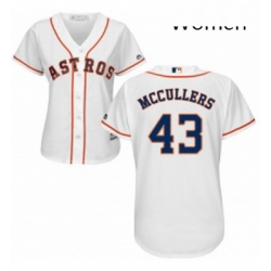 Womens Majestic Houston Astros 43 Lance McCullers Authentic White Home Cool Base MLB Jersey