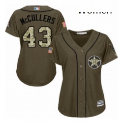 Womens Majestic Houston Astros 43 Lance McCullers Replica Green Salute to Service MLB Jersey