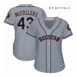 Womens Majestic Houston Astros 43 Lance McCullers Replica Grey Road Cool Base MLB Jersey