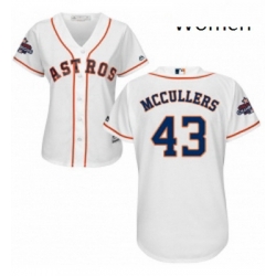 Womens Majestic Houston Astros 43 Lance McCullers Replica White Home 2017 World Series Champions Cool Base MLB Jersey
