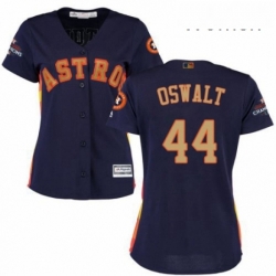 Womens Majestic Houston Astros 44 Roy Oswalt Authentic Navy Blue Alternate 2018 Gold Program Cool Base MLB Jersey
