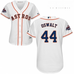 Womens Majestic Houston Astros 44 Roy Oswalt Authentic White Home 2017 World Series Champions Cool Base MLB Jersey