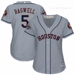 Womens Majestic Houston Astros 5 Jeff Bagwell Authentic Grey Road 2017 World Series Champions Cool Base MLB Jersey