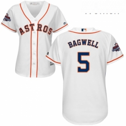 Womens Majestic Houston Astros 5 Jeff Bagwell Authentic White Home 2017 World Series Champions Cool Base MLB Jersey