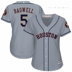 Womens Majestic Houston Astros 5 Jeff Bagwell Replica Grey Road Cool Base MLB Jersey