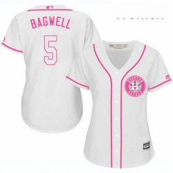 Womens Majestic Houston Astros 5 Jeff Bagwell Replica White Fashion Cool Base MLB Jersey