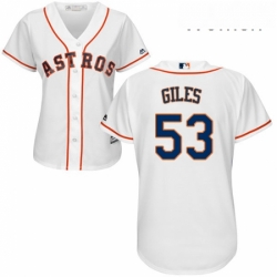 Womens Majestic Houston Astros 53 Ken Giles Authentic White Home Cool Base MLB Jersey 