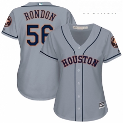Womens Majestic Houston Astros 56 Hector Rondon Replica Grey Road Cool Base MLB Jersey 