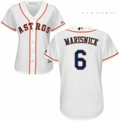 Womens Majestic Houston Astros 6 Jake Marisnick Authentic White Home Cool Base MLB Jersey 