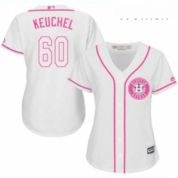 Womens Majestic Houston Astros 60 Dallas Keuchel Authentic White Fashion Cool Base MLB Jersey