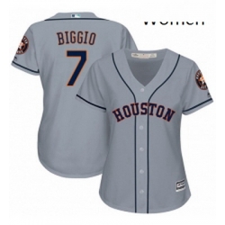 Womens Majestic Houston Astros 7 Craig Biggio Authentic Grey Road Cool Base MLB Jersey