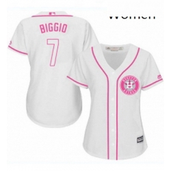 Womens Majestic Houston Astros 7 Craig Biggio Authentic White Fashion Cool Base MLB Jersey