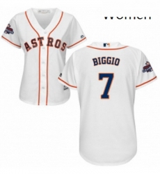 Womens Majestic Houston Astros 7 Craig Biggio Authentic White Home 2017 World Series Champions Cool Base MLB Jersey