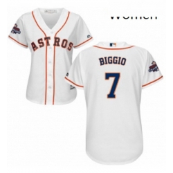 Womens Majestic Houston Astros 7 Craig Biggio Authentic White Home 2017 World Series Champions Cool Base MLB Jersey