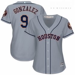 Womens Majestic Houston Astros 9 Marwin Gonzalez Authentic Grey Road Cool Base MLB Jersey 