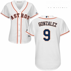 Womens Majestic Houston Astros 9 Marwin Gonzalez Replica White Home Cool Base MLB Jersey 