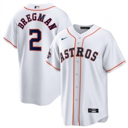 Youth Houston Astros 2 Alex Bregman White 2022 World Series Champions Home Stitched BaseballJersey