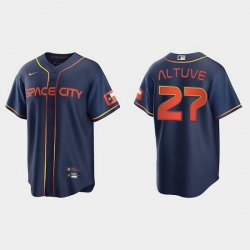 Youth Houston Astros 27 Jose Altuve 2022 Navy City Connect Stitched Jersey