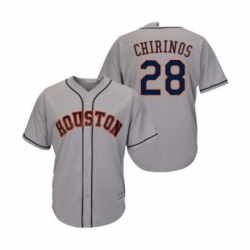 Youth Houston Astros 28 Robinson Chirinos Authentic Grey Road Cool Base Baseball Jersey 