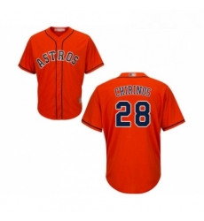 Youth Houston Astros 28 Robinson Chirinos Authentic Orange Alternate Cool Base Baseball Jersey 