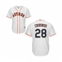 Youth Houston Astros 28 Robinson Chirinos Authentic White Home Cool Base Baseball Jersey 
