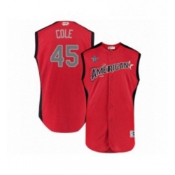 Youth Houston Astros 45 Gerrit Cole Authentic Red American League 2019 Baseball All Star Jersey 