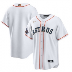 Youth Houston Astros Blank White 2023 Gold Collection With World Serise Champions Patch Stitched Baseball Jersey
