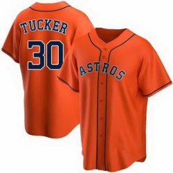 Youth Houston Astros Kyle Tucker #30 Orange Blue Cool Base Stitched Jersey