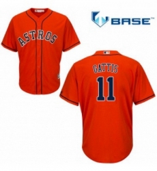 Youth Majestic Houston Astros 11 Evan Gattis Authentic Orange Alternate Cool Base MLB Jersey