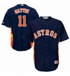 Youth Majestic Houston Astros 11 Evan Gattis Replica Navy Blue Alternate Cool Base MLB Jersey