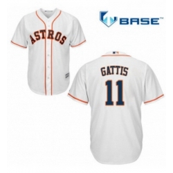 Youth Majestic Houston Astros 11 Evan Gattis Replica White Home Cool Base MLB Jersey