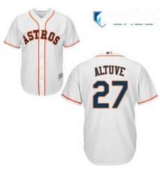 Youth Majestic Houston Astros 27 Jose Altuve Authentic White Home Cool Base MLB Jersey