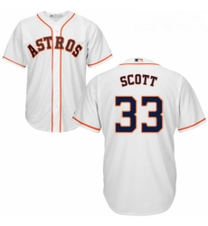 Youth Majestic Houston Astros 33 Mike Scott Authentic White Home Cool Base MLB Jersey