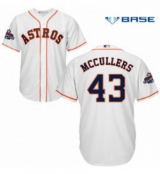 Youth Majestic Houston Astros 43 Lance McCullers Authentic White Home 2017 World Series Champions Cool Base MLB Jersey